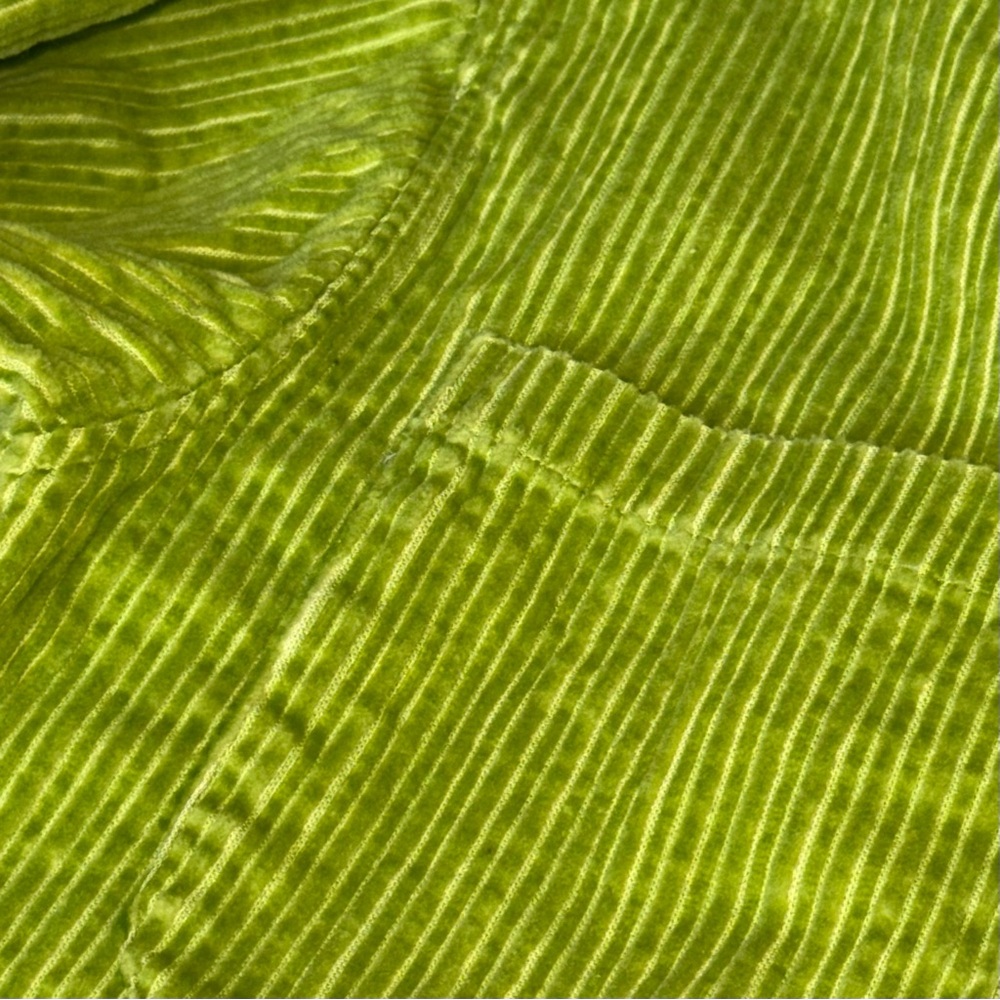 π§₯πΏ EXPRESS EXP JEANS Lime Green Wide-Wale Corduroy Shacket Overshirt Jacket XS - Picture 8 of 8
